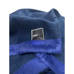 TEXTIL RANCO - Frazada Térmica Lana BORDE SATÍN AZUL 1,5 plazas -