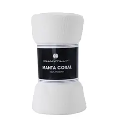 CHANTILLY - Manta Coral 1 Plaza Liso Unicolor.