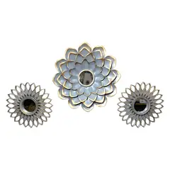 GENERICO - Set Espejos Diseño Flor Color Gris