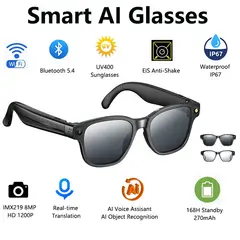 GENERICO - Gafas Inteligentes Cámara HD 8MP Video 1200P Traducción AI y Audio Estéreo