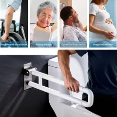 EVERSO - Barra Seguridad Para Discapacitados Abatible Acero Inox 60cm