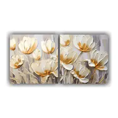 GENERICO - Pintura Vintage Para Dormitorio TULIPANES 60x30 Cm