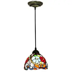 HOME NEAT - Lámpara de Techo de Vidrio Corazón Tiffany 20cm E27