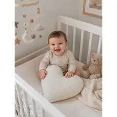 DECORACION CREATIVA - Cojin Infantil Bebe - diseño Corazon Blanco