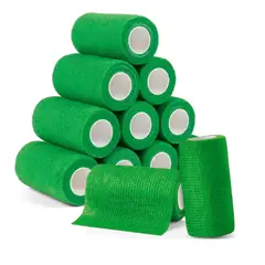 GENERICO - Pack X12 Venda Coban Cinta Para Vendaje Deportes 75mm X450cm Verde