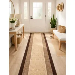 MROTTO - Alfombra Pasillo Cafe 70 cm x 1.5 metros ANTIDESLIZANTE Con Goma