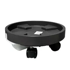 GENERICO - 3 Porta Maceta Negro Base Móvil Con Ruedas Bandeja Drenaje 23cm