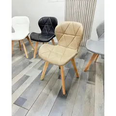 HABITA2 CHILE - Silla de comedor radar wood asiento ecocuero