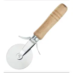 GENERICO - Cortador de Pizza de Acero Inoxidable con Mango de Madera