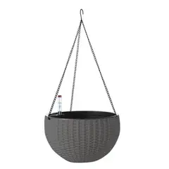 GENERICO - Macetero 28x16x18 cm colgante gris Casa VIVA