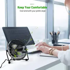 GENERICO - Mini ventilador metálico USB de escritorio compacto