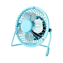GENERICO - Mini ventilador metálico USB de escritorio compacto2 azul