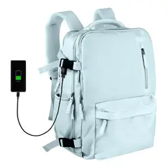 SUPERCENTER - Mochila De Viaje De Gran Capacidad Con Hombros Usb Puerto Azul