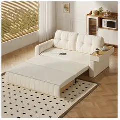 HOMER DESIGN - Sofa Cama 2 Cuerpo Alcenamiento Cama 1.5 Plazas Con Cargador