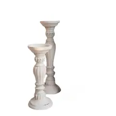 UMEXUS - Set 2 Candelabros Madera - Decoración de Mesa- Crean Ambiente Acogedor