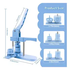 MUNDO MAGIA - Máquina De Chapitas Con Matriz Ajustable Azul Acero