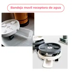 GENERICO - 3 Porta Maceta Base Móvil Ruedas Y Bandeja Drenaje 30cm Color Blanco