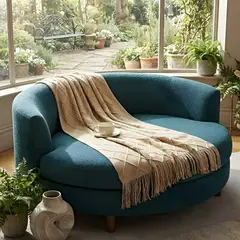 GENERICO - Manta con Flecos 127x152 cm Beige