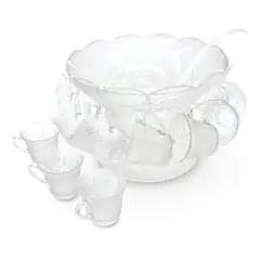 GENERICO - Set Ponchera 27 Piezas De Vidrio Diseño Clásico