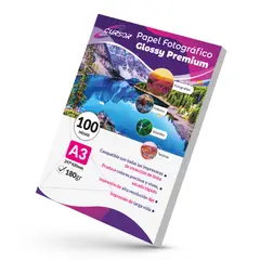 CURSOR - Papel Fotográfico Glossy A3 180gr Pack 100 Hjs - Blanco