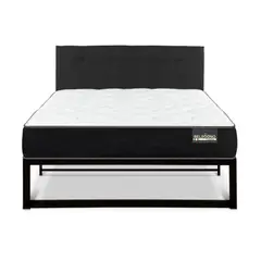 CIC - CAMA METALICA BELSOGNO PLUS 1.5 PLAZA + RESPALDO BLACK