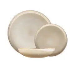 IMAHE - Set Vajilla 18 Piezas Cerámica Beige Linea Oslo