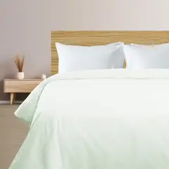 TEXTIL SUPER - FUNDA PLUMÓN COLOR VERDE AGUA CON ALETA 1,5 PLAZAS.