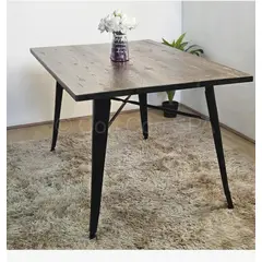 CORI CORI - Mesa Tolix Rectangular Madera Natural 140x90cm