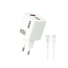 IRM - Cargador Carga Rápida 65w Triple Usb Usb-c +cable Usb-c