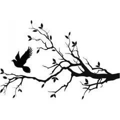 GENERICO - Decomural Dove Tree Branch Birds Feather Stickerz WS-32455