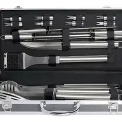 MOVI - Set de Utensilios para Asado Acero Inoxidable con Maletín 18Piezas