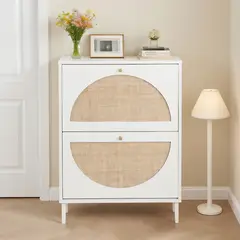 ELEMENT DESIGN - Zapatero Organizador Con 2 Cajones De Ratán 87*60*17cm