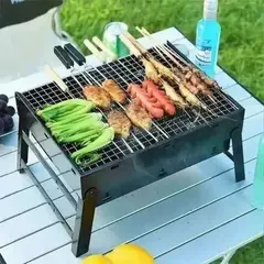 LINE - Parrillera Portátil Plegable a Carbón Acero inoxidable Camping Hogar