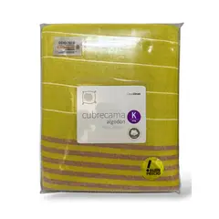 GENERICO - Cubrecama Algodón King Amarillo