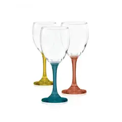 CRISTAR - Set 6 Copas Vino 300mL Versalles Pie Colores