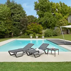 AMERITEX - Reposera Vela Gris Oscuro