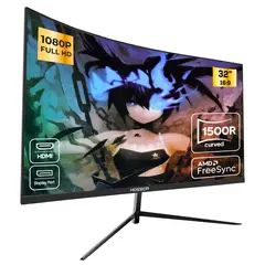 HOSSER - Monitor PC Gamer Curvo 32 Pulgadas 75hz Fhd 32" Gaming