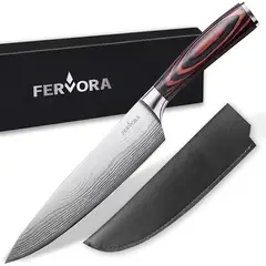 HOMELY - Cuchillo Chef 21 Cm Fervora Profesional Cocina 8" Acero Inoxidable 3CR13