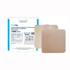 MEDITEX - APÓSITO DE ESPUMA HIDRÓFILA DE POLIURETANO CON SILICONA SIN BORDE ESTÉRIL 10CM X 10CM