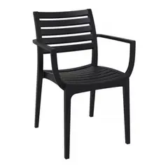 AMERITEX - Silla de Terraza Atria con Brazos Black