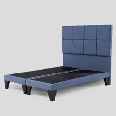 COLBOX - Respaldo + Base Dividida Atenas 2 Pl Felpa Azul