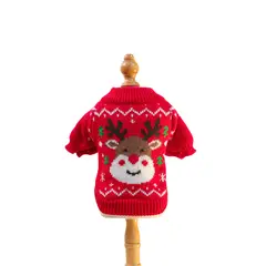BLWOENS - Chaleco de Navidad para perro - Reno - Rojo - L