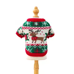 BLWOENS - Chaleco de Navidad para perro - Reno - Rojo Y Verde - S