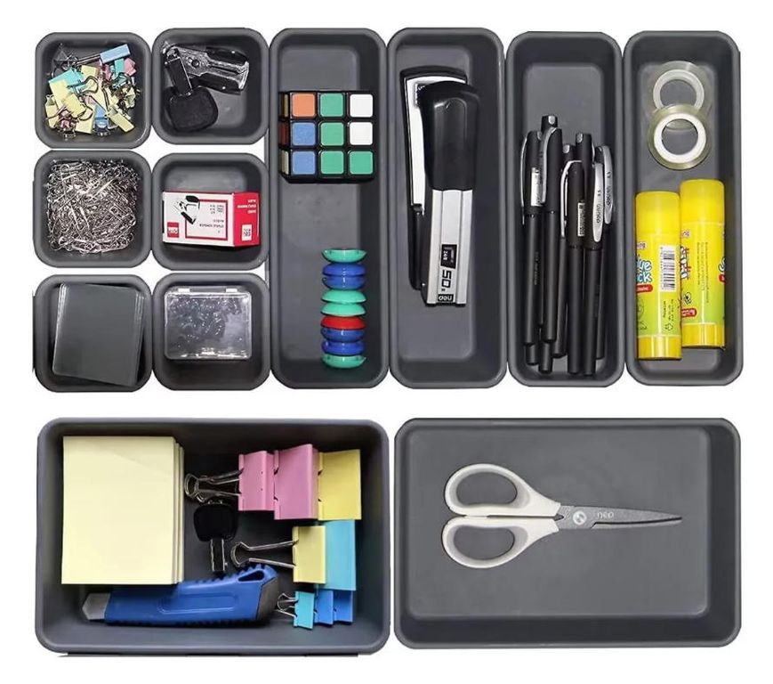 12 Pcs Organizador Cajón Caja Multiuso En Oficina Escritorio
