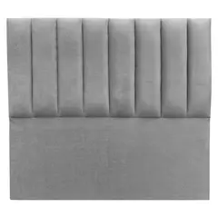 VINTAGE MOBEL - Respaldo de cama Tubular 2 plazas Felpa Gris Claro
