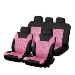 GENERICO - Funda Asiento Rosa Mariposa de Tela Poliéster para Auto