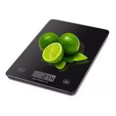 GENERICO - Balanza digital cocina vidrio slim 5kg color Negro