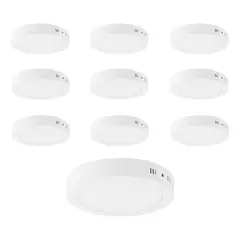 WANT - Pack 10 Panel Luz Fria Led Sobrepuesto Redondo 12w.
