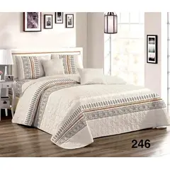 GENERICO - Quilt de Verano 2 Plazas Beige con Diseño KFL246