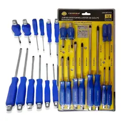 GENERICO - Juego Destornillador Con Cabeza Para Golpe 12 Piezas Crowman
